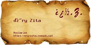 Őry Zita névjegykártya