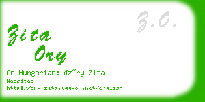 zita ory business card